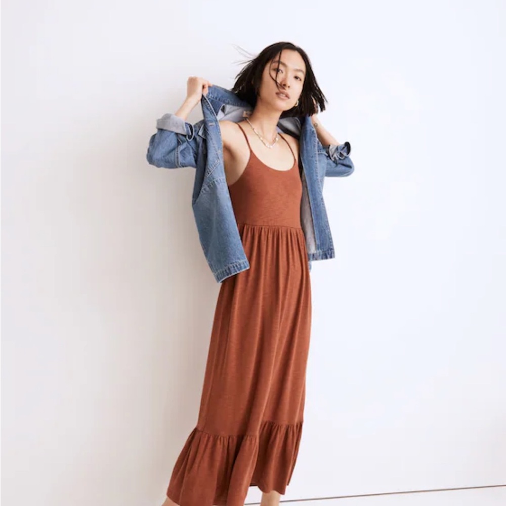 Madewell Triblend Cami Empire Tiered Midi Dress-M